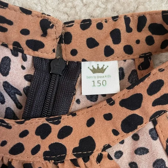 SHEIN Brown and Black Leopard Print Kids Romper - Picture 4 of 6